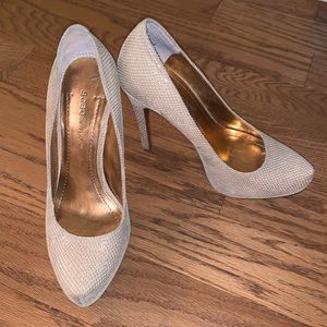 BCBG Leather Snakeskin Stilettos